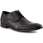 Schwarze Business Bugatti Derby Schuhe mit Schnürsenkel in Schmalweite aus Glattleder für Herren Größe 48 