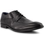 Schwarze Business Bugatti Derby Schuhe mit Schnürsenkel in Breitweite aus Glattleder für Herren Größe 48 