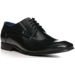 Schwarze Business Bugatti Derby Schuhe mit Schnürsenkel aus Glattleder für Herren Größe 48 