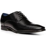 Schwarze Business Bugatti Derby Schuhe mit Schnürsenkel aus Glattleder für Herren Größe 46 für den für den Sommer 
