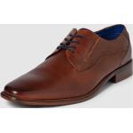 Braune Business Bugatti Derby Schuhe mit Schnürsenkel aus Leder für Herren Größe 40 