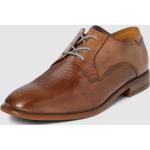 Beige Business Bugatti Derby Schuhe mit Schnürsenkel aus Leder für Herren Größe 42 