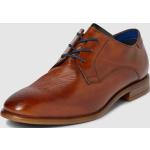 Braune Business Bugatti Derby Schuhe mit Schnürsenkel aus Leder für Herren Größe 43 