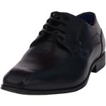 Reduzierte Schwarze Business Bugatti Derby Schuhe mit Schnürsenkel aus Leder für Herren Größe 40 