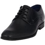 Reduzierte Schwarze Business Bugatti Derby Schuhe mit Schnürsenkel aus Leder für Herren Größe 46 
