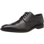 Reduzierte Schwarze Business Bugatti Derby Schuhe mit Schnürsenkel aus Leder atmungsaktiv für Herren Größe 44 