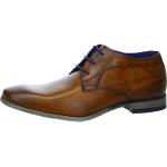 Braune Business Bugatti Derby Schuhe mit Schnürsenkel aus Leder für Herren Größe 42 