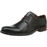 Schwarze Business Bugatti Derby Schuhe mit Schnürsenkel aus Leder für Herren Größe 43 