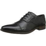 Schwarze Business Bugatti Derby Schuhe mit Schnürsenkel für Herren Größe 43 
