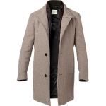 Beige Unifarbene Bugatti Stehkragen Herrensteppmäntel & Herrenpuffercoats mit Reißverschluss aus Wolle Größe XL 