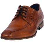 Reduzierte Braune Business Bugatti Derby Schuhe mit Schnürsenkel aus Leder für Herren Größe 48 