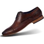 Reduzierte Braune Business Bugatti Derby Schuhe aus Leder für Herren Größe 48 