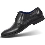 Reduzierte Schwarze Business Bugatti Derby Schuhe mit Schnürsenkel in Breitweite aus Glattleder für Herren Größe 46 