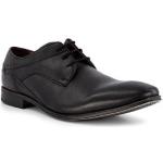 Schwarze Business Bugatti Derby Schuhe mit Schnürsenkel in Schmalweite aus Glattleder für Herren Größe 46 für den für den Frühling 