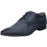 Blaue Bugatti Morino Low Sneaker mit Schnürsenkel aus Leder für Herren Größe 48 