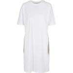 Weiße Oversize Build your Brand Bio Nachhaltige Rundhals-Ausschnitt Strandkleider aus Jersey für Damen Größe 4 XL 