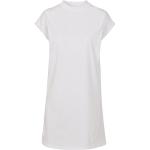 Weiße Melierte Build your Brand Stehkragen Shirtkleider aus Baumwolle für Damen Größe XL 