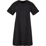 Schwarze Kurzärmelige Build your Brand Mini Shirtkleider aus Baumwolle für Damen Übergrößen 