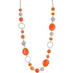 Nickelfreie Orange Boho Silberketten mit Namen aus Silber für Damen 