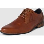 Braune Business Bullboxer Derby Schuhe mit Schnürsenkel aus Leder für Herren Größe 46 