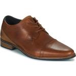 Reduzierte Braune Business Bullboxer Derby Schuhe aus Leder für Herren Größe 42 mit Absatzhöhe bis 3cm 