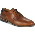 Braune Business Bullboxer Derby Schuhe aus Leder für Herren Größe 41 mit Absatzhöhe bis 3cm 