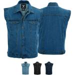 Hellblaue Jeanswesten mit Reißverschluss aus Baumwolle für Herren Größe XL 
