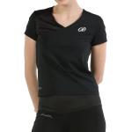Reduzierte Schwarze Bullpadel V-Ausschnitt T-Shirts aus Nylon für Damen Größe S 