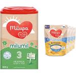 Bundle aus Milupa Milumil 3 Babynahrung, Folgemilch ab dem 10. Monat, 800g + Milupa Milchbrei Butterkeks, Gute Nacht, ohne Zuckerzusatz, 4 x 400g