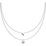 Silberne Elegante Zweireihige Halsketten & Mehrlagige Halsketten poliert aus Edelstahl für Damen 