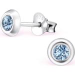 Saphirblaue Elegante Diamant Ohrringe aus Silber für Herren 2-teilig 