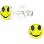 Nickelfreie Silberne Emoji Smiley Kunststoffohrstecker für Kinder 