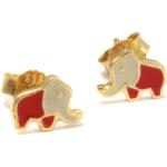 Nickelfreie Silberne Elefanten Ohrringe aus Gelbgold 