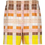 Reduzierte Pinke Karo Burberry High Waist Shorts aus Seide für Damen für den für den Sommer 