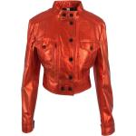 Rote Burberry Übergangsjacken aus Leder für Damen 