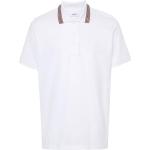 Weiße Bestickte Kurzärmelige Burberry Herrenpoloshirts & Herrenpolohemden Größe S 