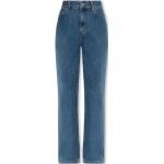 Marineblaue Bestickte Burberry Jeans mit Stickerei mit Reißverschluss aus Denim für Damen 