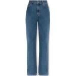 Marineblaue Bestickte Burberry Jeans mit Stickerei mit Reißverschluss aus Denim für Damen 
