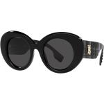Schwarze Burberry The Beatles Runde Runde Sonnenbrillen aus Kunststoff für Damen 