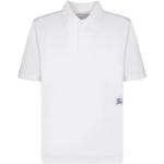 Weiße Kurzärmelige Burberry Herrenpoloshirts & Herrenpolohemden aus Baumwolle Größe M 