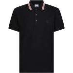 Burberry, Schwarzes Poloshirt mit charakteristischem Icon-Streifen Black, Herren, Größe: XL