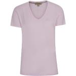 Reduzierte Pinke Burberry V-Ausschnitt T-Shirts aus Baumwolle enganliegend für Damen Größe L 
