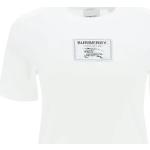 Reduzierte Weiße Burberry T-Shirts aus Baumwolle für Damen Größe XS 