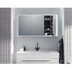 Graue Spiegelschränke matt aus Melamin LED beleuchtet Breite 100-150cm, Höhe 100-150cm, Tiefe 0-50cm 