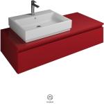Hellrote Lack-Optik burgbad Waschbeckenunterschränke & Badunterschränke lackiert mit Schublade Breite 250-300cm, Höhe über 500cm, Tiefe über 500cm 