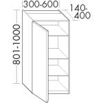 Weiße burgbad Hängeschränke Hochglanz aus Glas Breite 100-150cm, Höhe 100-150cm, Tiefe 50-100cm 