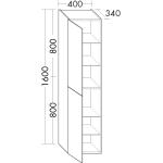 Graue burgbad Sinea Küchenhochschränke matt aus Glas Breite über 500cm, Höhe über 500cm, Tiefe 400-450cm 