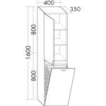 Dunkelgraue burgbad Sinea Badschränke mit Wäschekippe matt aus Glas Breite über 500cm, Höhe über 500cm, Tiefe 400-450cm 