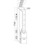 burgbad Küchenhochschränke aus Eiche Breite über 500cm, Höhe über 500cm, Tiefe 300-350cm 