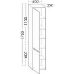 Graue burgbad Yso Küchenhochschränke matt aus Glas Breite über 500cm, Höhe über 500cm, Tiefe 400-450cm 